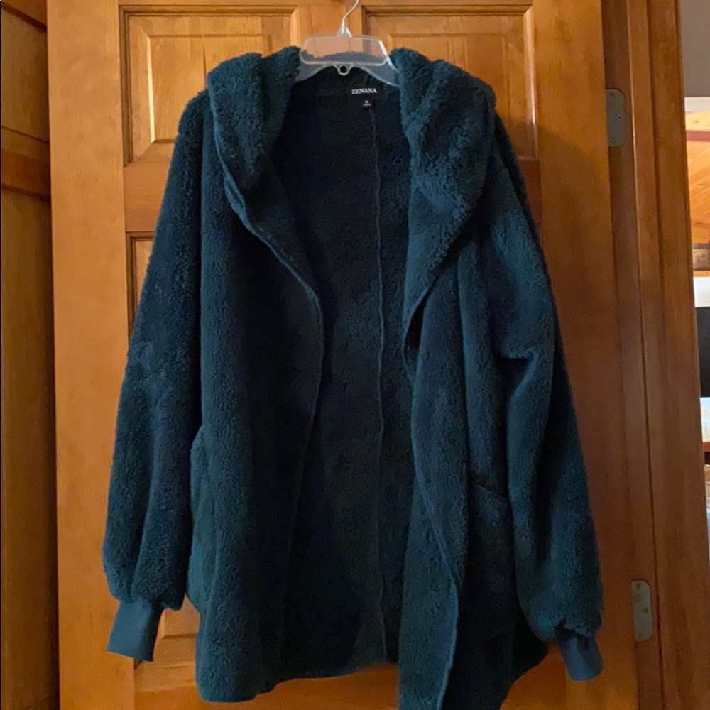 Soft green hooded jacket